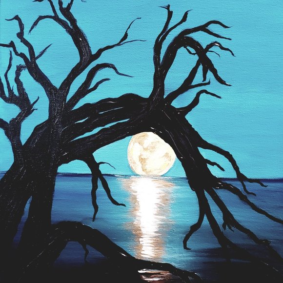 Moon Mystery Original Acrylic Painting